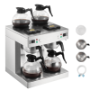 Commercial Drip Coffee Maker, 24 Cups Coffee-Maker Machine with 4 Glass Carafes and 4 Decanter Warmer Plates, Stainless Steel Dual-Head Coffee Brewer