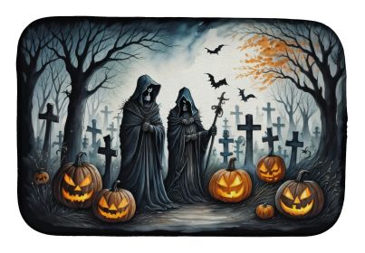The Grim Reaper Spooky Halloween Dish Drying Mat Absorbent Dish Drying Mat Pad for Kitchen Counter Dish Drainer Mat for Countertop, 14 x 21"