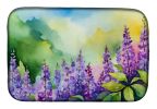Idaho Syringa in Watercolor Dish Drying Mat Absorbent Dish Drying Mat Pad for Kitchen Counter Dish Drainer Mat for Countertop, 14 x 21", Multicolor