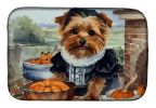 Norfolk Terrier Fall Kitchen Pumpkins Dish Drying Mat Absorbent Dish Drying Mat Pad for Kitchen Counter Dish Drainer Mat for Countertop, 14 x 21"