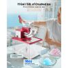 Commercial Ice Crusher 661LBS/H, 350W Electric Snow Cone Machine with 4 Blades, 2000RPM Stainless Steel Shaved Ice Machine with 11 Gal Crushed-Ice Box