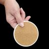 Bichon Frise Christmas PoinsettIas Large Sandstone Coasters Pack of 4 Absorbent Round Coasters Decor Gifts for Men or Women, 4 in, Multicolor
