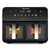 11QT Dual Air Fryer, Double Basket Air Fryer with 2Ã—5QT Baskets, Digital Touchscreen Control, Easy-View Window, SyncCook Function