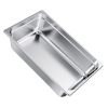 1 Pack Stainless Steam Hotel Pan, Full Size Table Steam Pan, 6 Inch Deep Anti Jam Restaurant Supplies Reusable Rustproof Catering Storage for Home