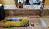 Kentucky Goldenrod in Watercolor Dish Drying Mat Absorbent Dish Drying Mat Pad for Kitchen Counter Dish Drainer Mat for Countertop, 14 x 21"