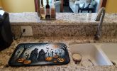 The Grim Reaper Spooky Halloween Dish Drying Mat Absorbent Dish Drying Mat Pad for Kitchen Counter Dish Drainer Mat for Countertop, 14 x 21"