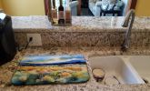 Nevada Sagebrush in Watercolor Dish Drying Mat Absorbent Dish Drying Mat Pad for Kitchen Counter Dish Drainer Mat for Countertop, 14 x 21", Multicolor