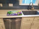 Idaho Syringa in Watercolor Dish Drying Mat Absorbent Dish Drying Mat Pad for Kitchen Counter Dish Drainer Mat for Countertop, 14 x 21", Multicolor